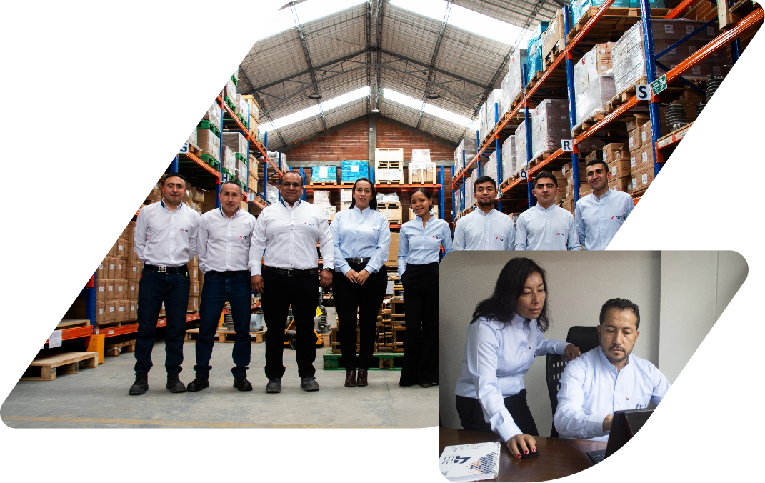 Equipo de trabajo en almacén